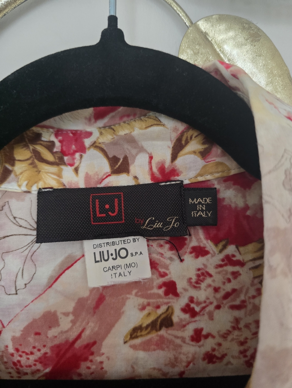 Liu Jo Floral Button-Up Blouse in Pink, Cream, and Tan Size L Cotton Y2K - Picture 2 of 7